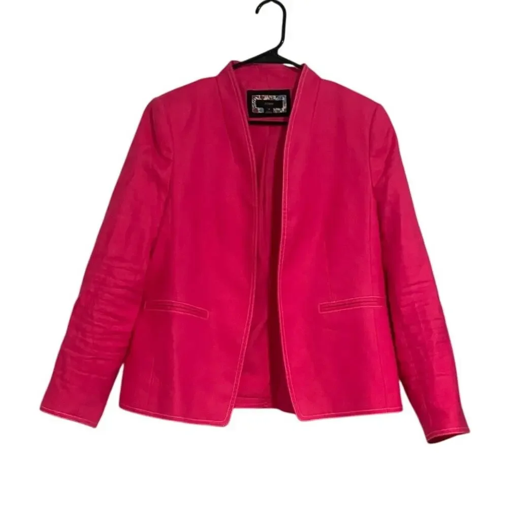 J.Crew Linen Blend Blazer Pink Career Lightweight Office Business Casual-sz 14